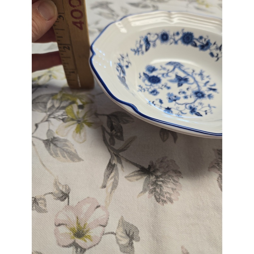 Hankook Seine Blue Flowers & Vines Scalloped Cereal Salad Bowls 7"-Porcelain 2 - Picture 9 of 9